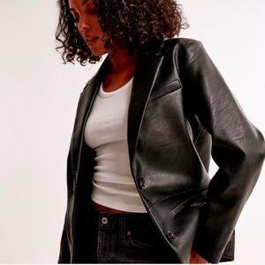 Abercrombie and fitch vegan leather blazer